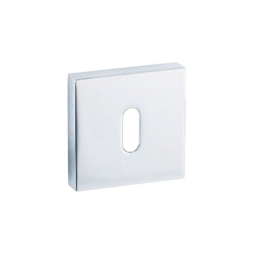 Square standard profile key hole cover in polished chrome