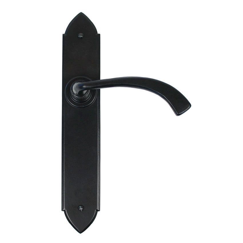 Picture of Gothic Curved Black Door Handles - 33137