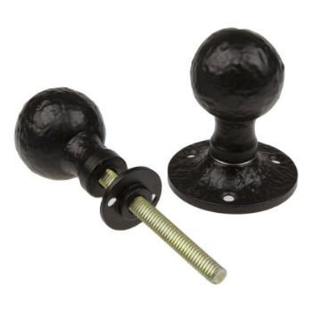 Antique Black Ball Rim Knob - FF415R Picture of Antique Black Ball Rim Knob - FF415R