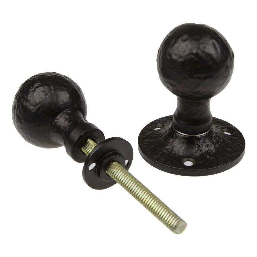 Picture of Antique Black Ball Rim Knob - FF415R