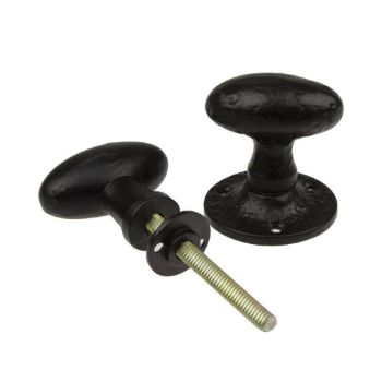 Antique Black Oval Rim Knob - FF416R Picture of Antique Black Oval Rim Knob - FF416R