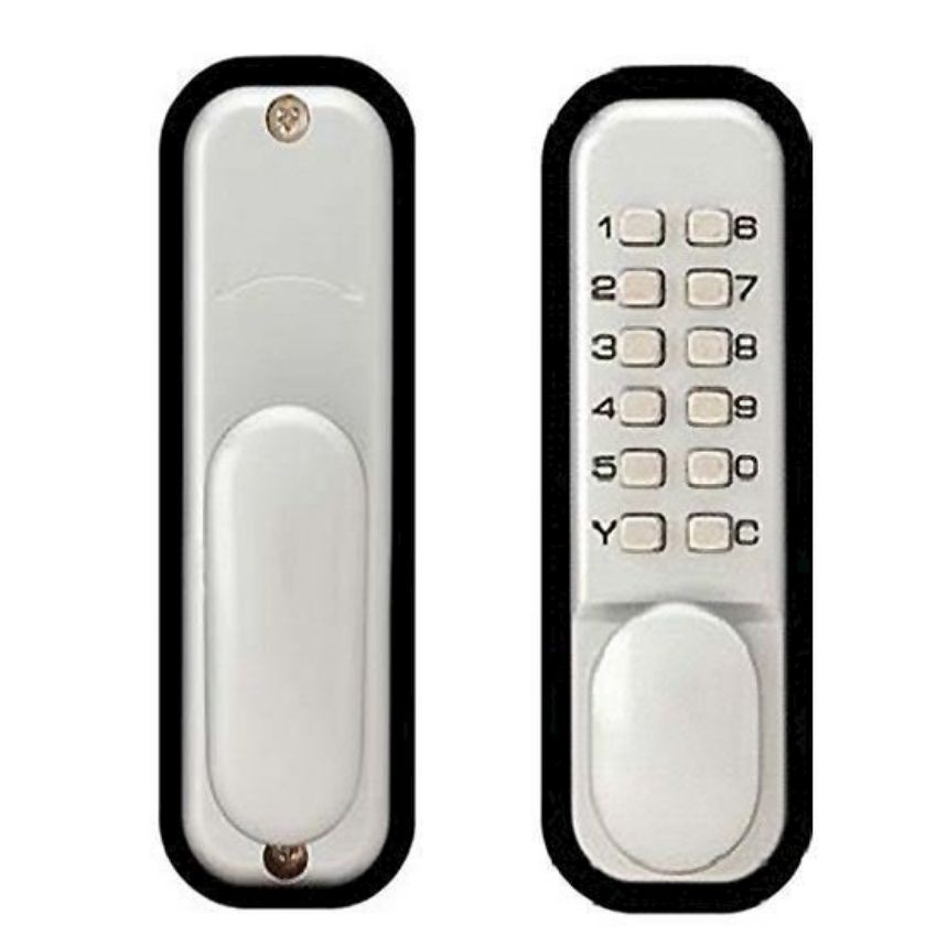 Push Button Lock in Matt Satin Chrome Finish