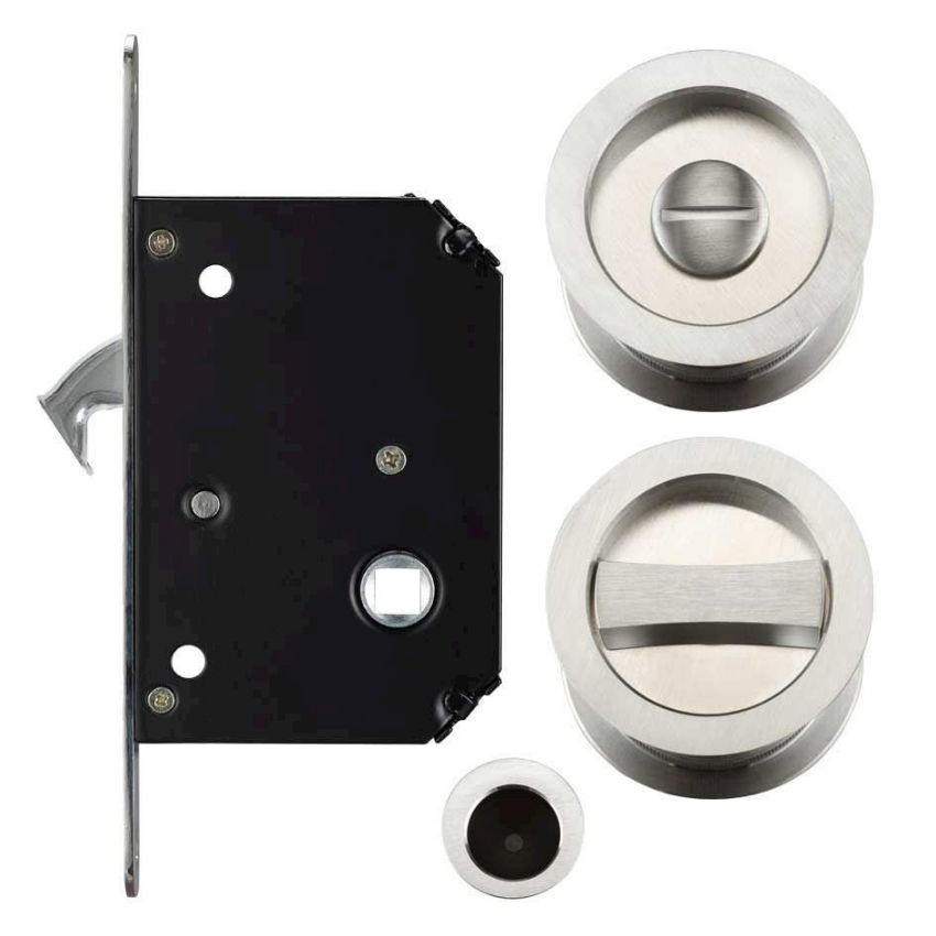 Satin Nickel Sliding Door Lock