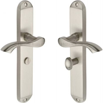 Picture of Algarve Long Plate WC Bathroom Door Handle - Mm7230Sn Picture of Algarve Long Plate WC Bathroom Door Handle - Mm7230Sn