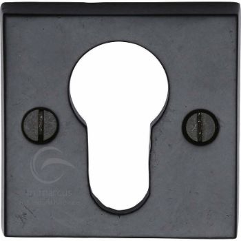 Smooth Black Square Euro Escutcheon - FB158 Picture of Smooth Black Square Euro Escutcheon - FB158