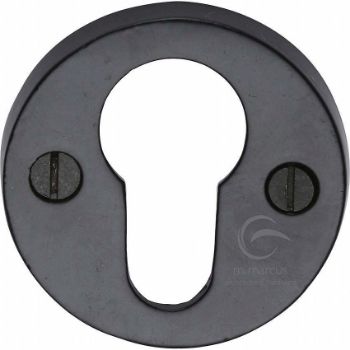 Smooth Black Round Euro Escutcheon - FB556 Picture of Smooth Black Round Euro Escutcheon - FB556