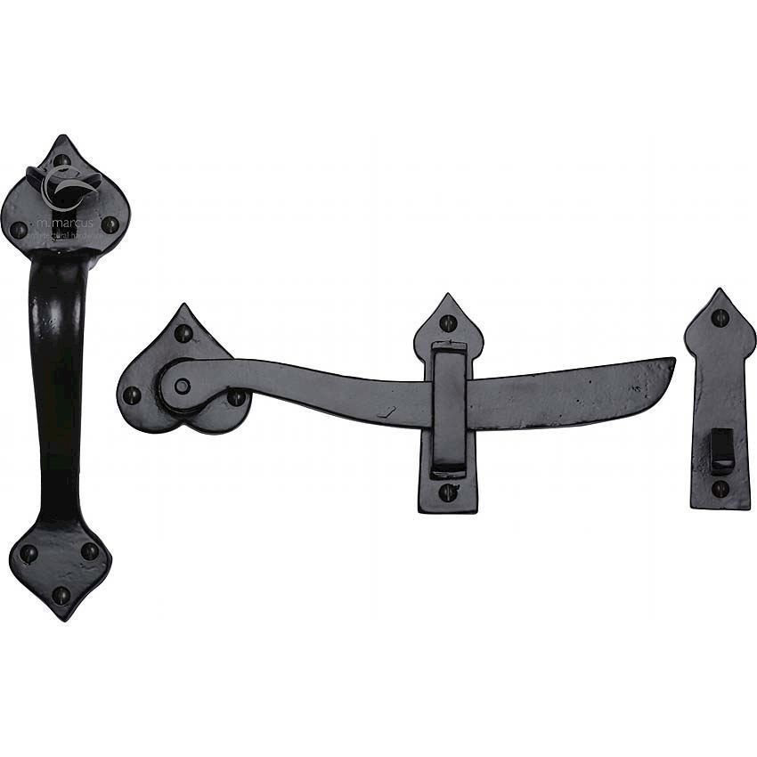 Picture of Smooth Black Gate & Latch Handle - FB568