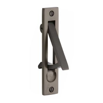 Sliding door and pocket door edge pull in matt bronze finish Sliding door and pocket door edge pull in matt bronze finish