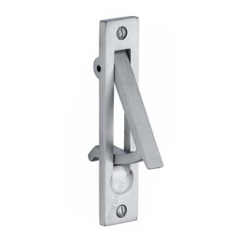 Sliding door and pocket door edge pull in satin chrome finish Sliding door and pocket door edge pull in satin chrome finish