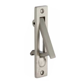 Sliding door and pocket door edge pull in satin nickel finish. Sliding door and pocket door edge pull in satin nickel finish.