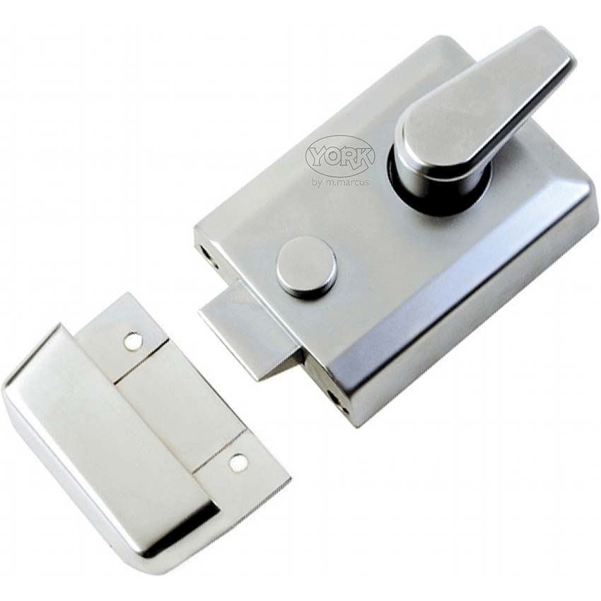 Standard Yale Type Nightlatch in Satin Chrome Finish