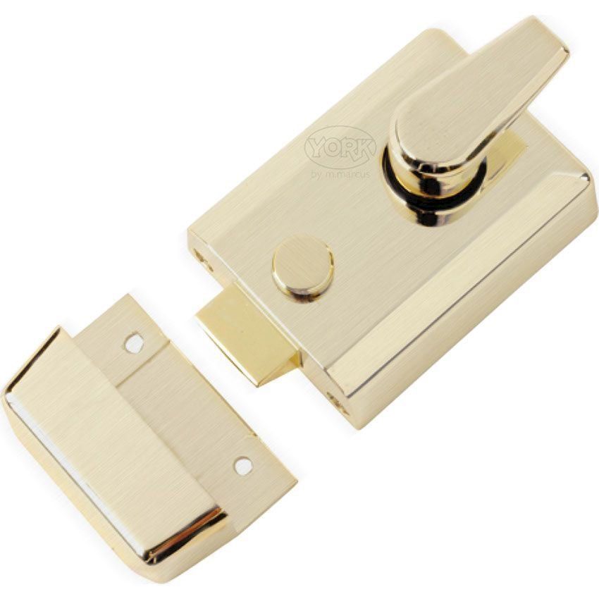 Standard Yale Type Nightlatch in Satin Brass Finish