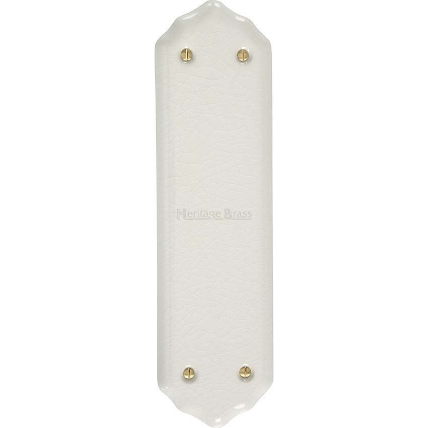 Porcelain Ceramic Fingerplate in White Crackle Glaze.