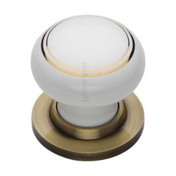 Gold Line Mortice Door Knob With Antique Brass Base - 6010-AT Picture of Gold Line Mortice Door Knob With Antique Brass Base - 6010-AT