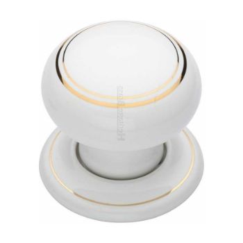 Gold Line Mortice Door Knob With Porcelain Base - 6010-PR Picture of Gold Line Mortice Door Knob With Porcelain Base - 6010-PR