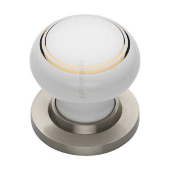Gold Line Mortice Door Knob With Satin Nickel Base - 6010-SN Picture of Gold Line Mortice Door Knob With Satin Nickel Base - 6010-SN