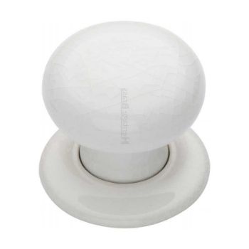 White Crackle Mortice Door Knob With Porcelain Base - 7010-PR Picture of White Crackle Mortice Door Knob With Porcelain Base - 7010-PR