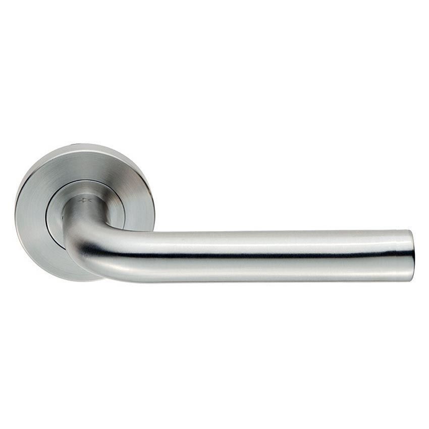 Steelworx Stainless Steel Straight Door Handle on Rose