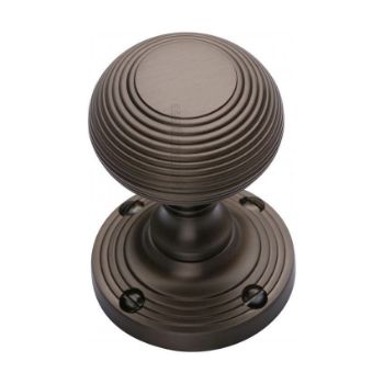 Reeded Mortice Knob In Matt Bronze Finish - V971-MB  Reeded Mortice Knob In Matt Bronze Finish - V971-MB
