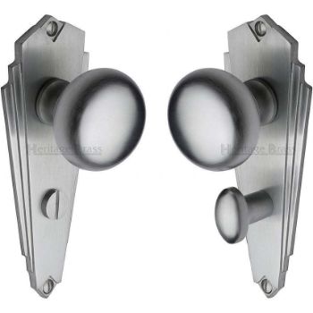 Broadway Mortice Knob On Bathroom Plate In Satin Chrome Finish - BR1830-SC Broadway Mortice Knob On Bathroom Plate In Satin Chrome Finish - BR1830-SC
