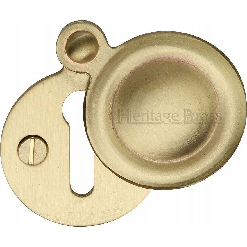 Round Covered Escutcheon In Satin Brass- V1020-SB