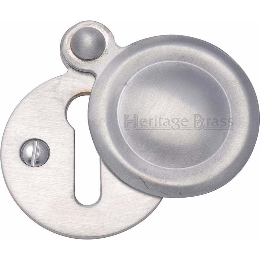 Round Covered Escutcheon In Satin Chrome - V1020SC