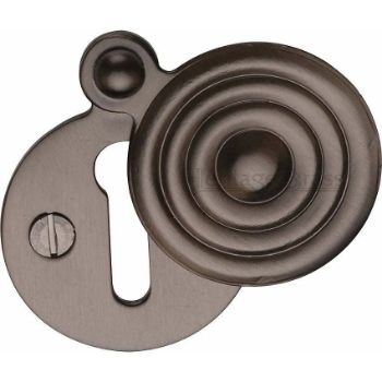 Reeded Keyhole Cover In Matt Bronze Finish - V972-MB Reeded Keyhole Cover In Matt Bronze Finish - V972-MB