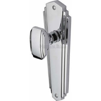 Charlston Mortice Knob On Latch Plate In Polished Chrome Finish - CHA1910-PC Charlston Mortice Knob On Latch Plate In Polished Chrome Finish - CHA1910-PC
