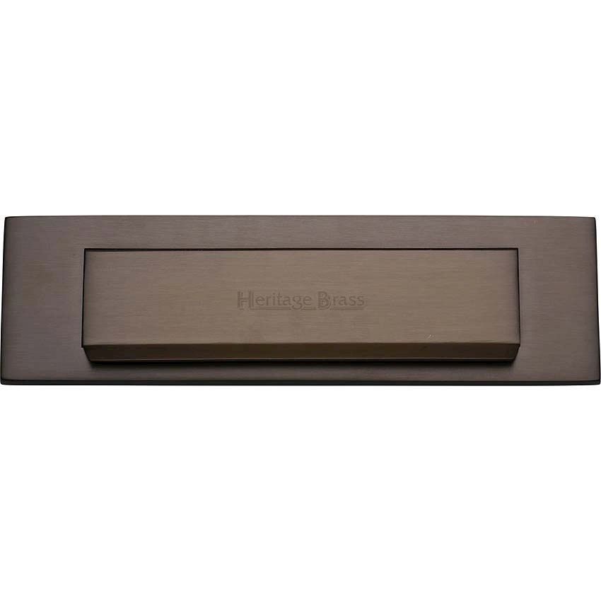 Gravity Flap Letter Plate In Matt Bronze Finish - V842-MB