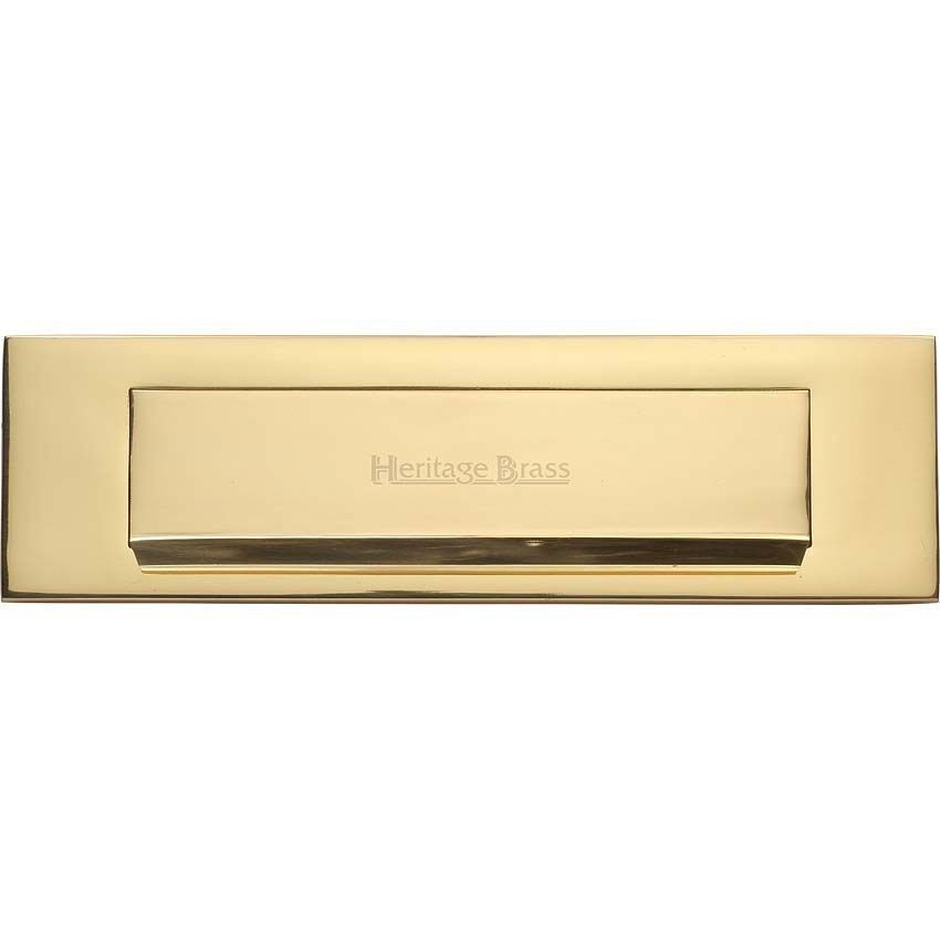 Gravity Flap Letter Plate In Polished Brass Finish - V842-PB