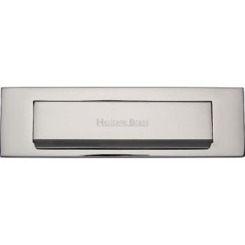 Gravity Flap Letter Plate In Polished Nickel Finish - V842-PNF Gravity Flap Letter Plate In Polished Nickel Finish - V842-PNF