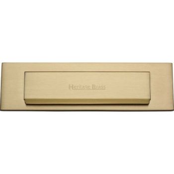 Gravity Flap Letter Plate In Satin Brass Finish - V842-SB Gravity Flap Letter Plate In Satin Brass Finish - V842-SB