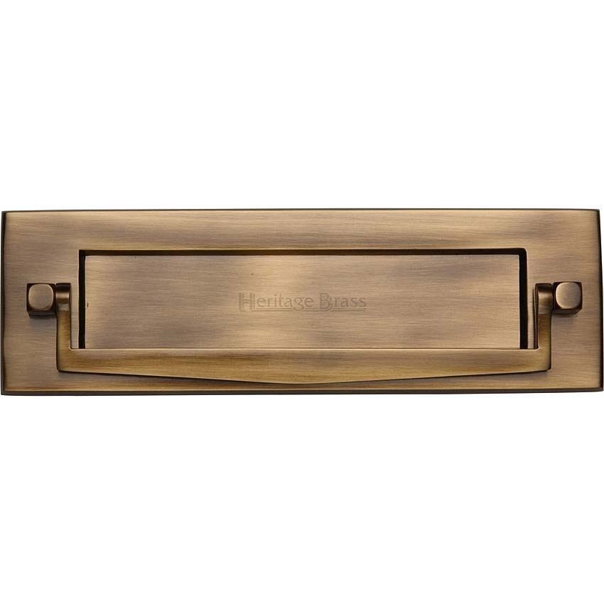 Postal Knocker Letter Plate In Antique Finish - V830-AT