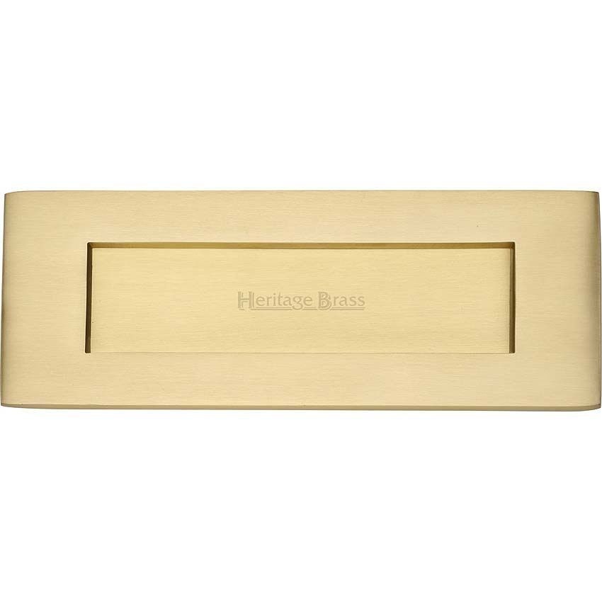 Sprung Flap Letterplate In Satin Brass Finish - V850 203-SB