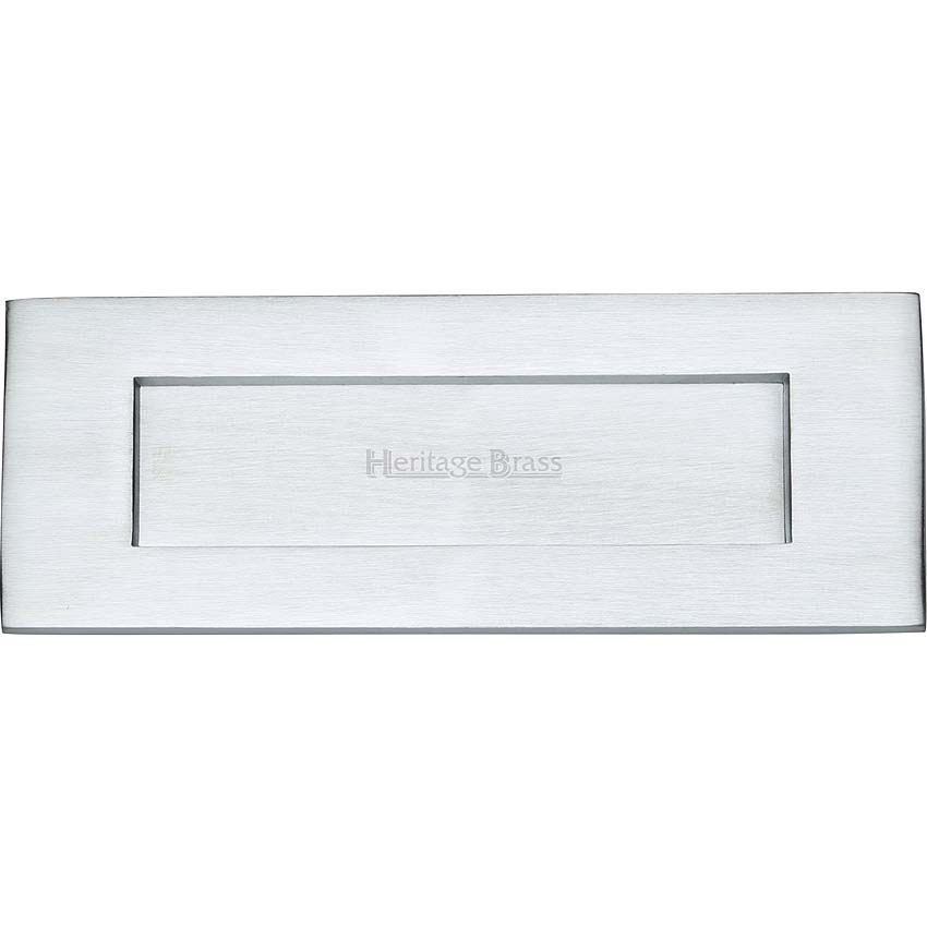 Sprung Flap Letterplate In Satin Chrome Finish - V850 203-SC