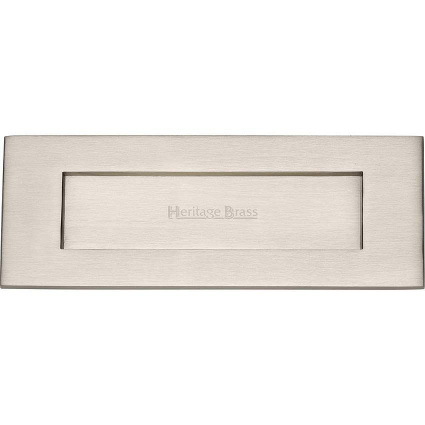 Sprung Flap Letterplate In Satin Nickel Finish - V850 203-SN