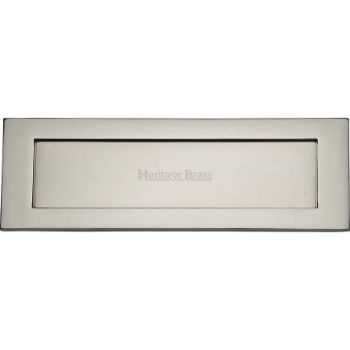 Sprung Flap Letterplate In Polished Nickel Finish - V850 305-PNF Sprung Flap Letterplate In Polished Nickel Finish - V850 305-PNF