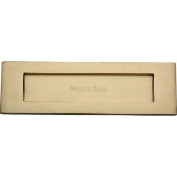 Sprung Flap Letterplate In Satin Brass Finish - V850 305-SB Sprung Flap Letterplate In Satin Brass Finish - V850 305-SB