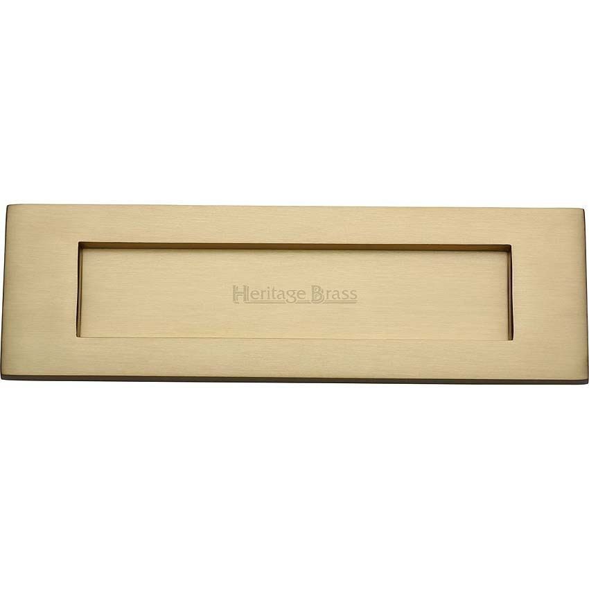 Sprung Flap Letterplate In Satin Brass Finish - V850 305-SB