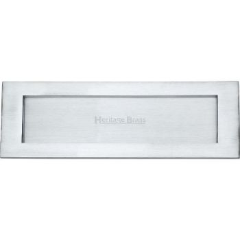 Sprung Flap Letterplate In Satin Chrome Finish - V850 305-SC Sprung Flap Letterplate In Satin Chrome Finish - V850 305-SC