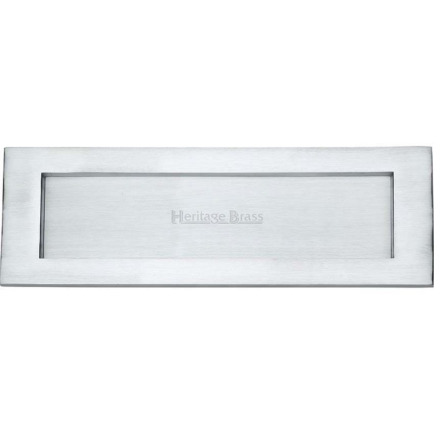 Sprung Flap Letterplate In Satin Chrome Finish - V850 305-SC