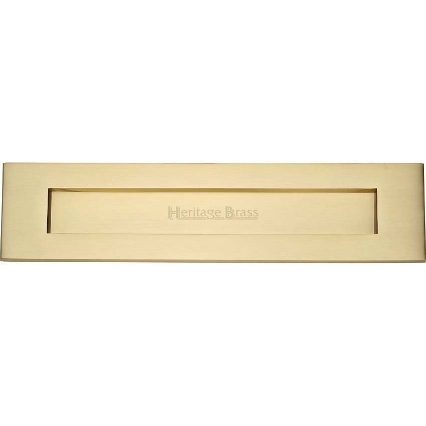 Sprung Flap Letterplate In Satin Brass Finish - V850 330-SB