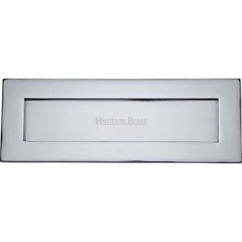 Sprung Flap Letterplate In Polished Chrome Finish - V850 356-PC Sprung Flap Letterplate In Polished Chrome Finish - V850 356-PC