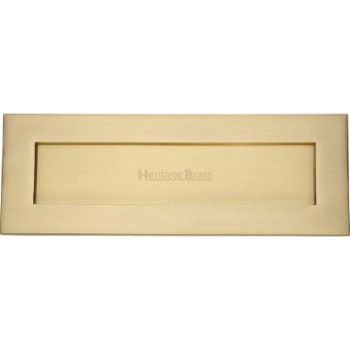 Sprung Flap Letterplate In Satin Brass Finish - V850 356-SB Sprung Flap Letterplate In Satin Brass Finish - V850 356-SB