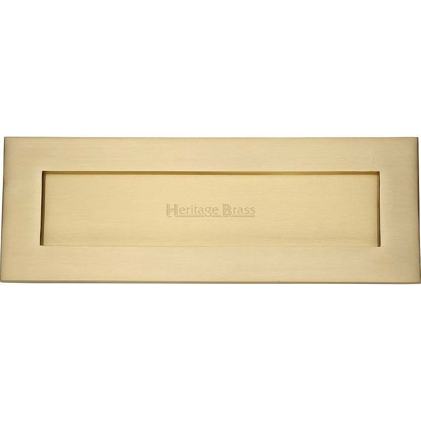 Sprung Flap Letterplate In Satin Brass Finish - V850 356-SB