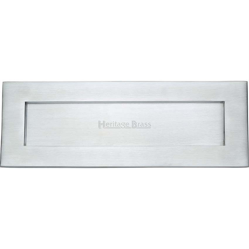 Sprung Flap Letterplate In Satin Chrome Finish - V850 356-SC