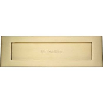 Sprung Flap Letterplate In Satin Brass Finish - V850 406-SB Sprung Flap Letterplate In Satin Brass Finish - V850 406-SB