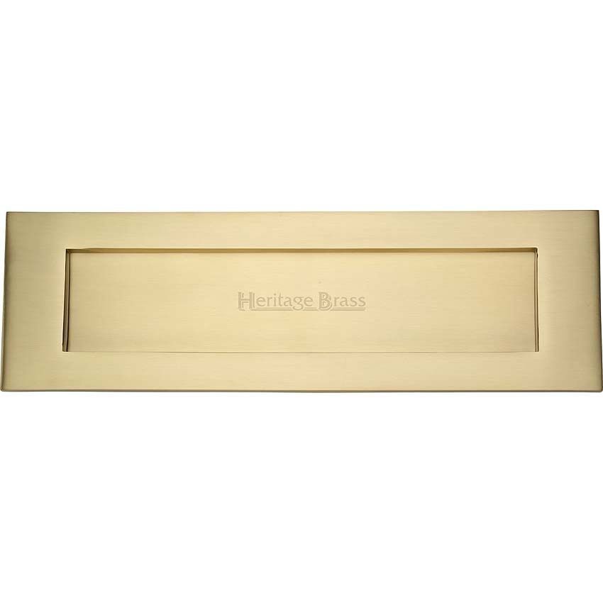 Sprung Flap Letterplate In Satin Brass Finish - V850 406-SB