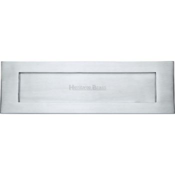 Sprung Flap Letterplate In Satin Chrome Finish - V850 406-SC Sprung Flap Letterplate In Satin Chrome Finish - V850 406-SC