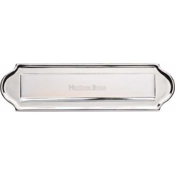 Gravity Flap Curved End Letter Plate In Polished Chrome Finish - V843-PC Gravity Flap Curved End Letter Plate In Polished Chrome Finish - V843-PC